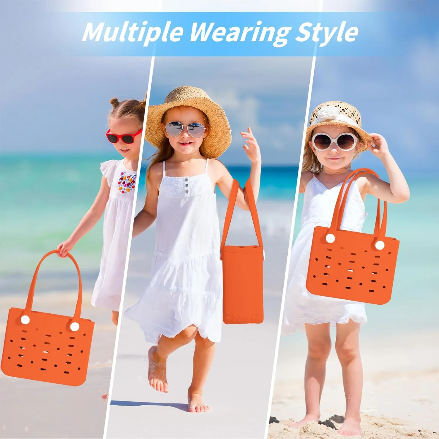 Small Rubber Beach Bag for adults & kids, Travel Tote Bag for the Beach Boat Pool