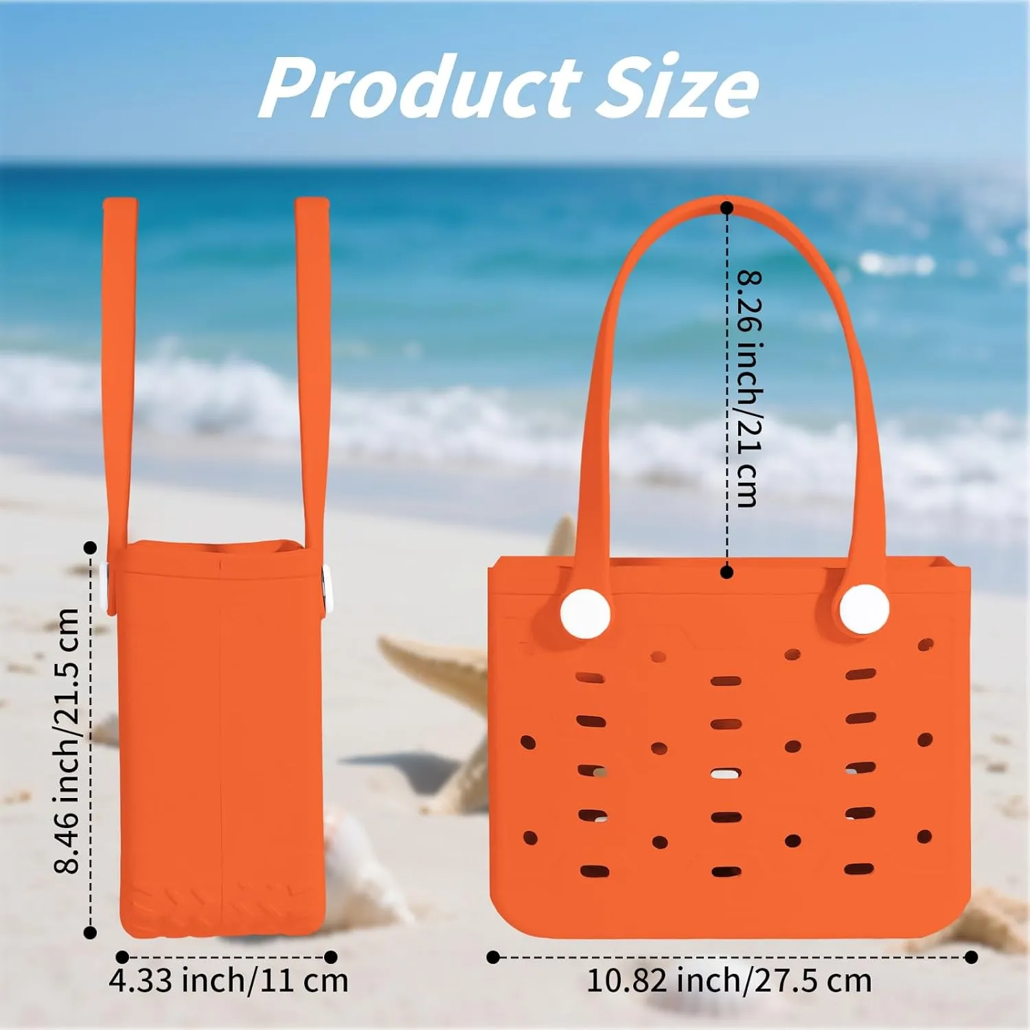 Small Rubber Beach Bag for adults & kids, Travel Tote Bag for the Beach Boat Pool
