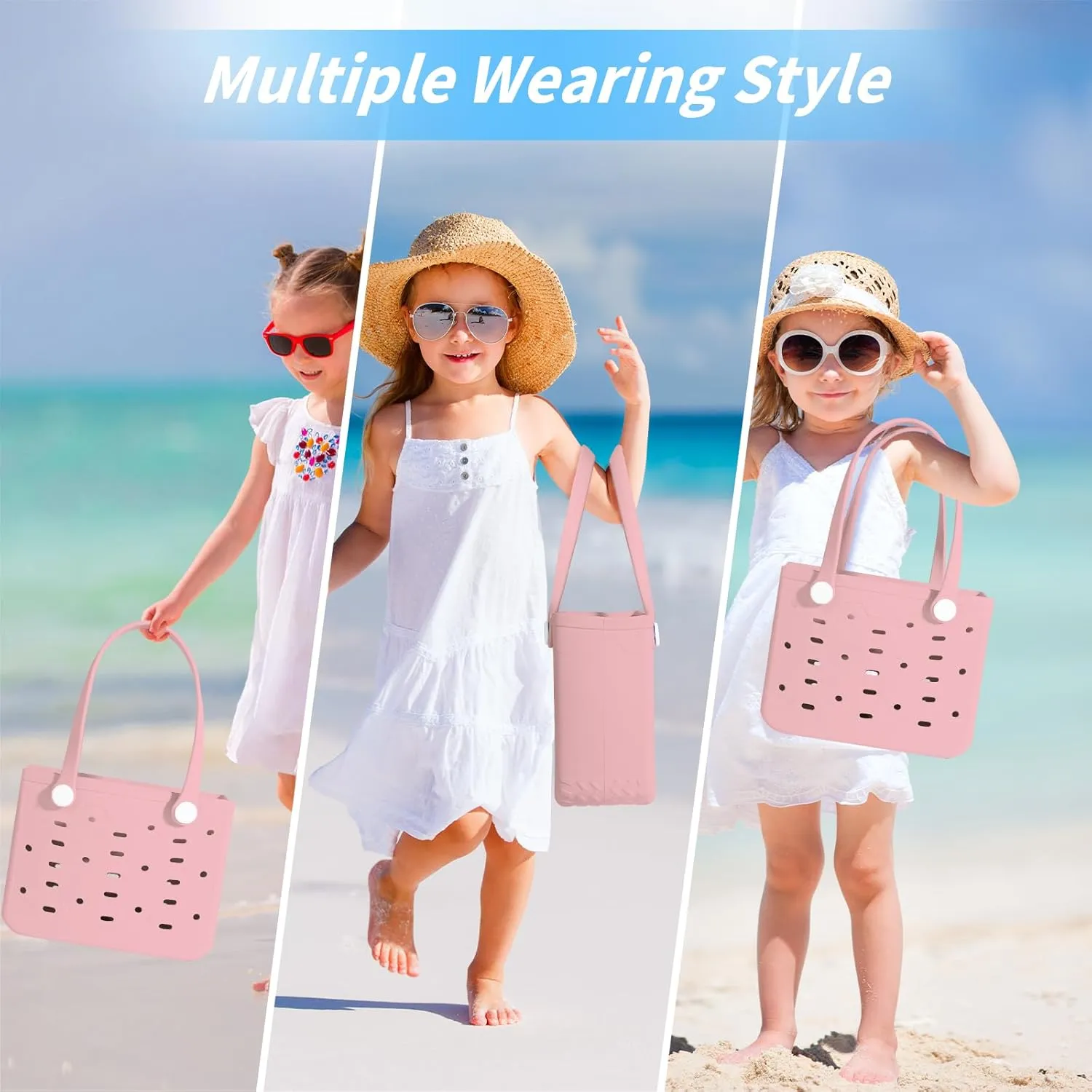 Small Rubber Beach Bag for kids, Travel Tote Bag for the Beach Boat Pool