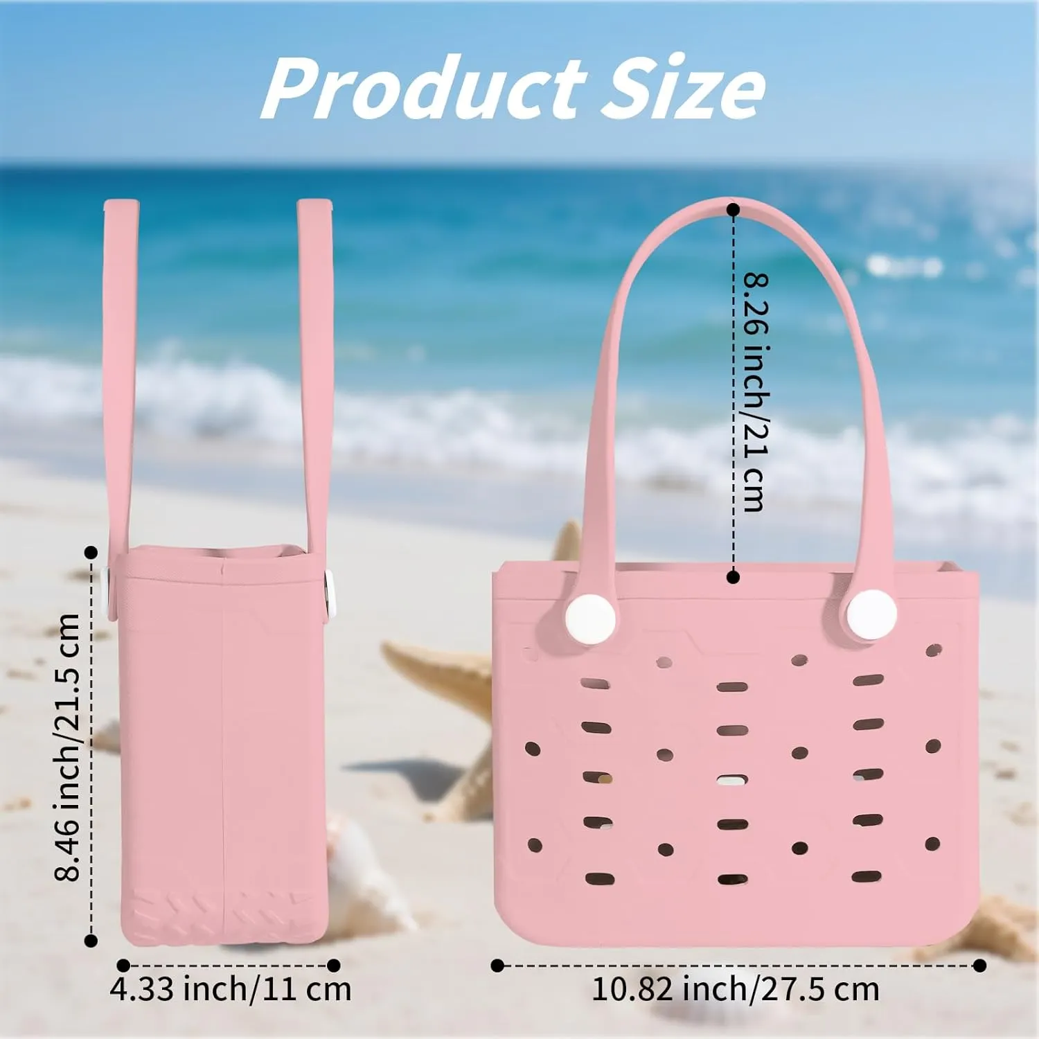 Small Rubber Beach Bag for kids, Travel Tote Bag for the Beach Boat Pool