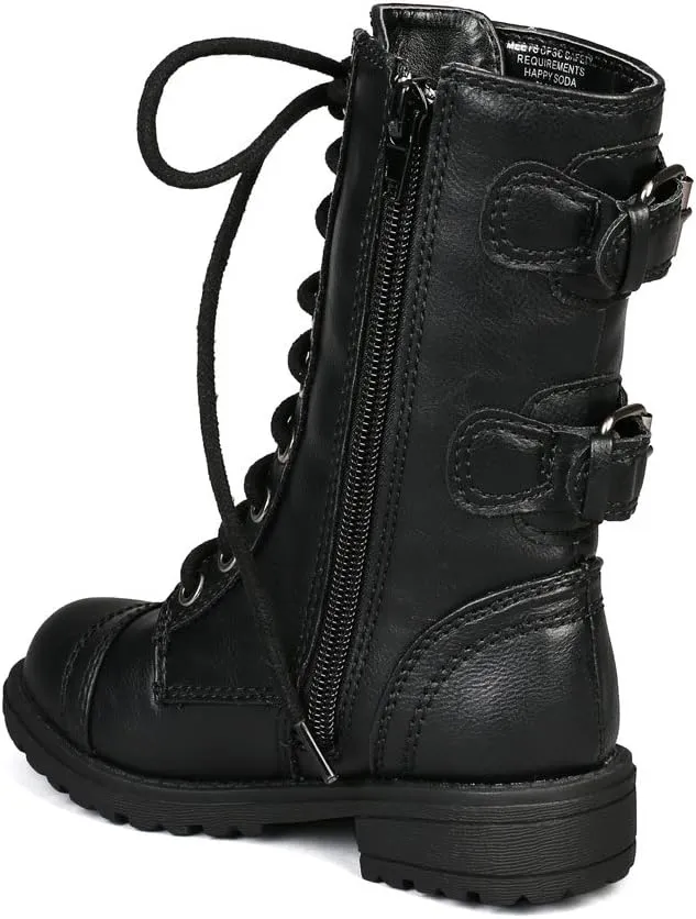 Soda Girls Kids Dome-2S Lace Up Military Combat Boots