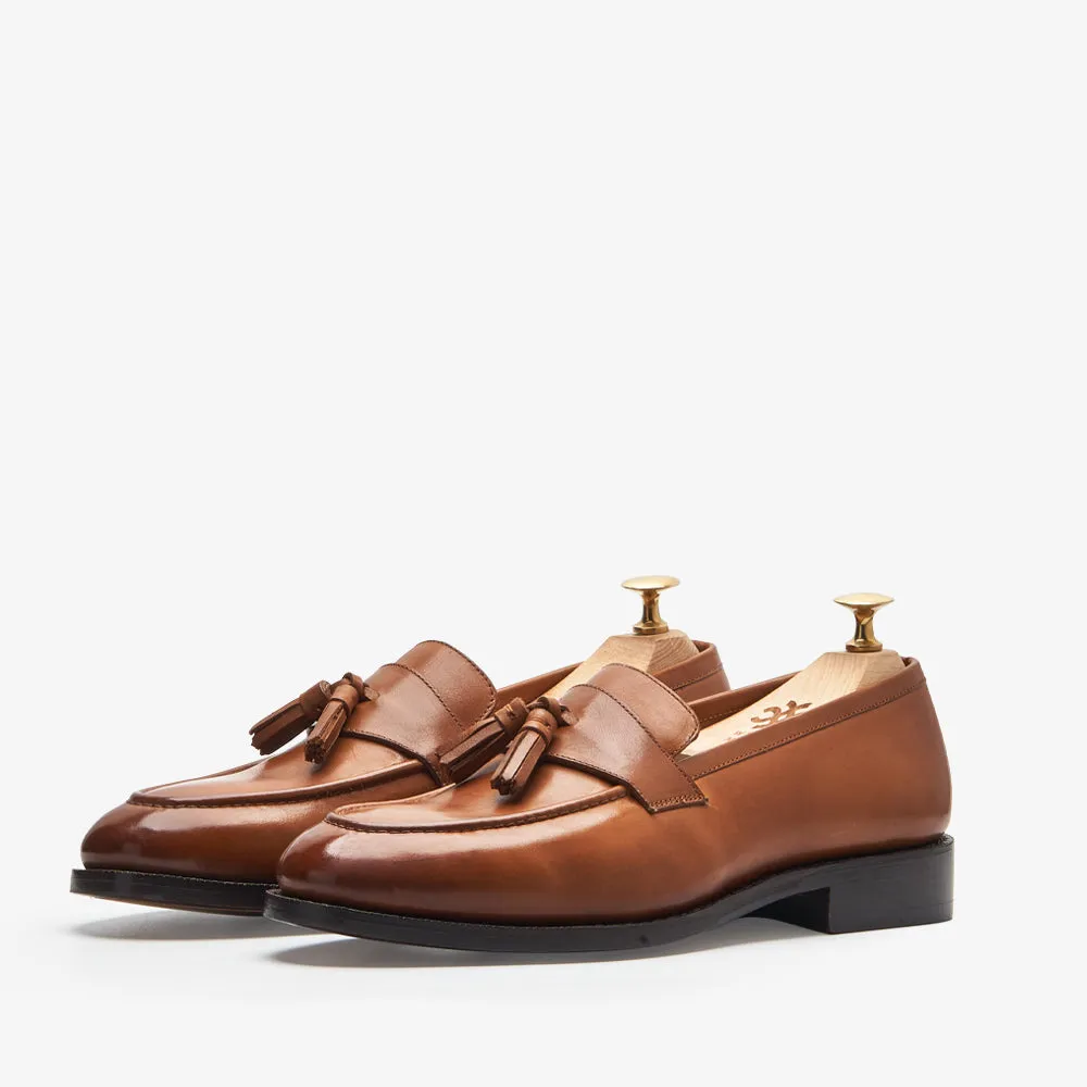 Southwark Big Tassel Tan Slip-On Shoes