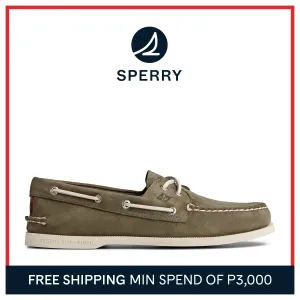 Sperry Men's Top-Sider Authentic Original 2-Eye Surf Boat Shoe- Olive Nubuck (STS22797)