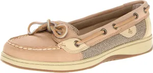 Sperry Womens Angelfish Boat Shoe, Linen/Oat, 10 Narrow