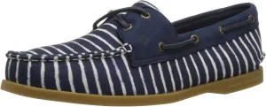 Sperry Women's Authentic Original Boat Shoe, Indigo Stripe, 5.5