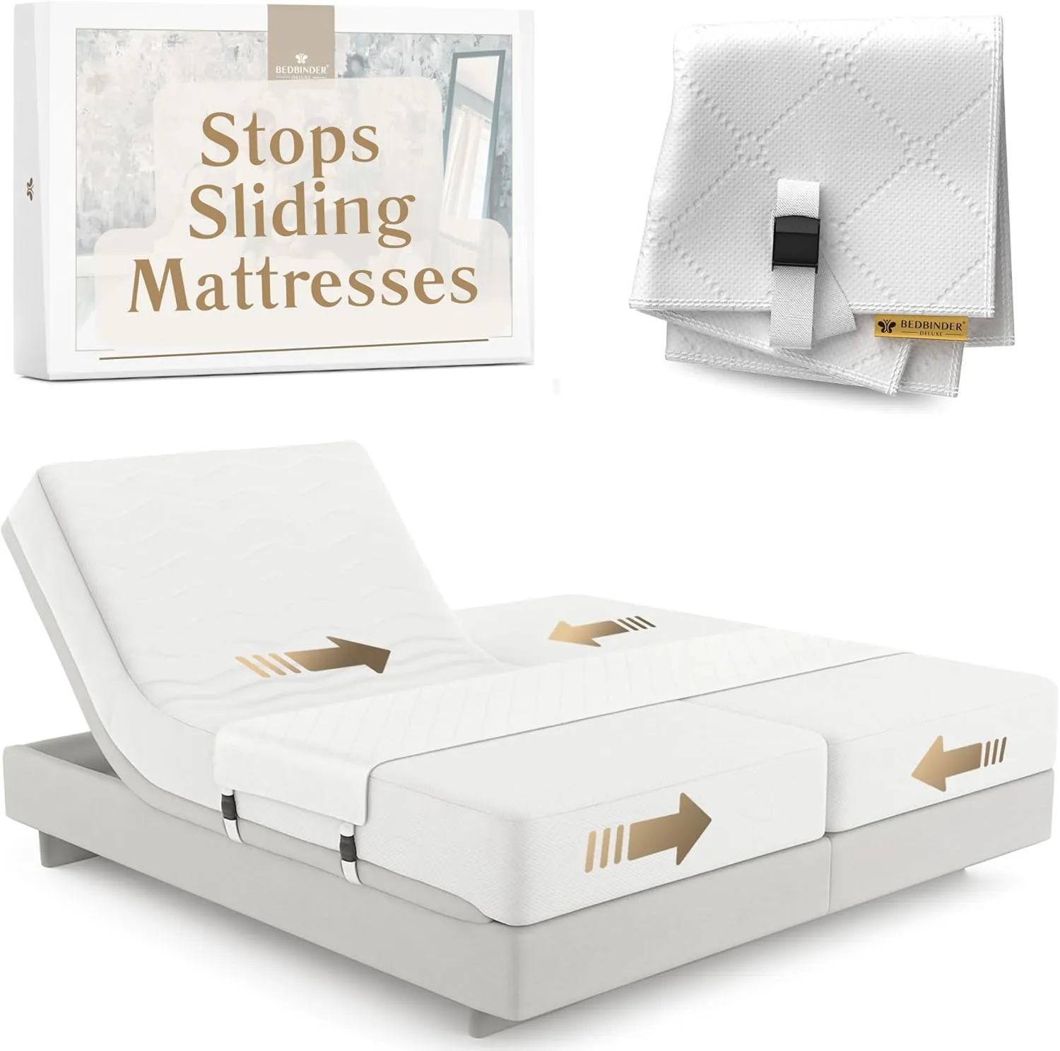 Split King Gap Filler for Adjustable Bed – Mattress Slide Stopper | Prevent Sliding with Anti-Slip Bed Bridge Connector | Keep Mattress from Sliding – Twin XL Gap Solution | Bedbinder DeLuxe®