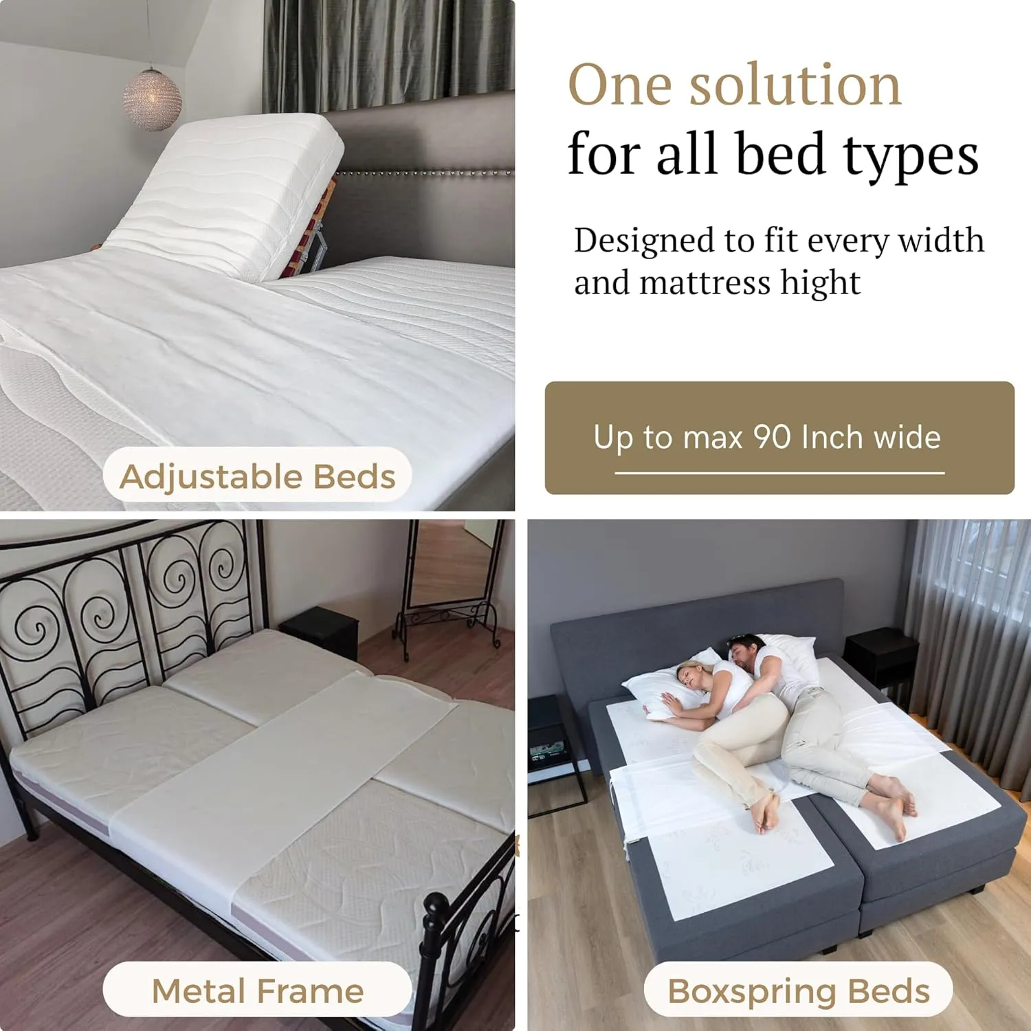 Split King Gap Filler for Adjustable Bed – Mattress Slide Stopper | Prevent Sliding with Anti-Slip Bed Bridge Connector | Keep Mattress from Sliding – Twin XL Gap Solution | Bedbinder DeLuxe®