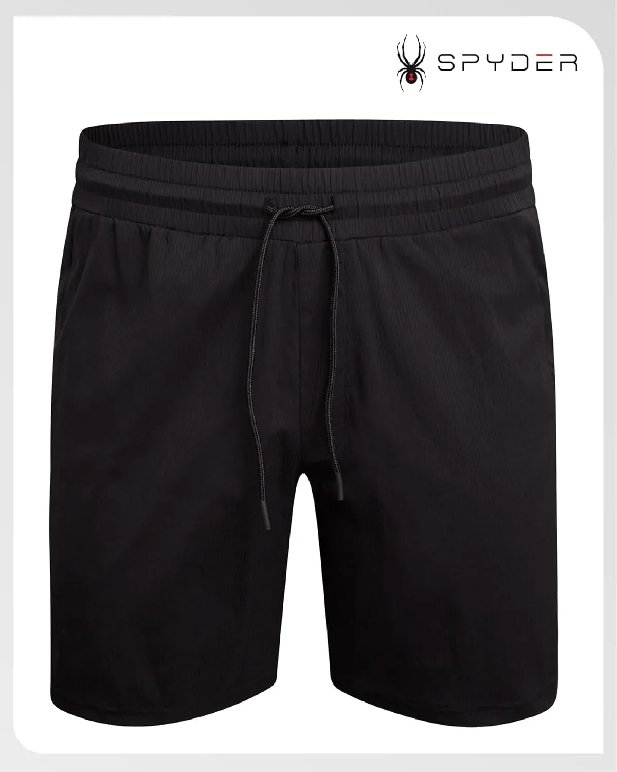 Spyder Mens Athletic Shorts - Quick Dry 8'' Inseam Workout Gym Shorts for Men with Zip Pockets and Drawstring (Sizes: S-XL)