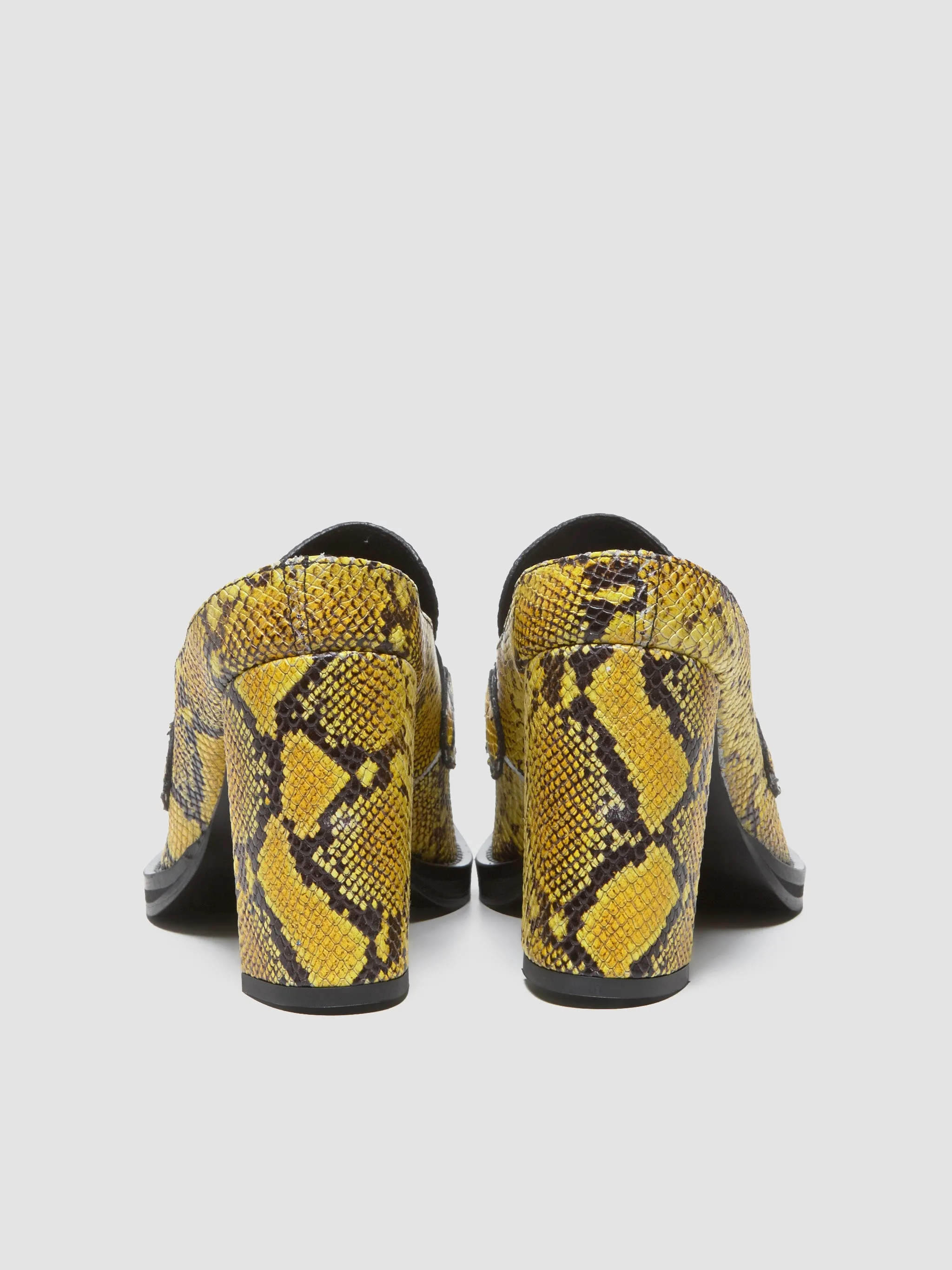 Square Toe Heel in Yellow & Black