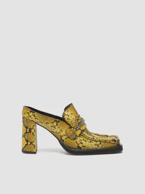 Square Toe Heel in Yellow & Black