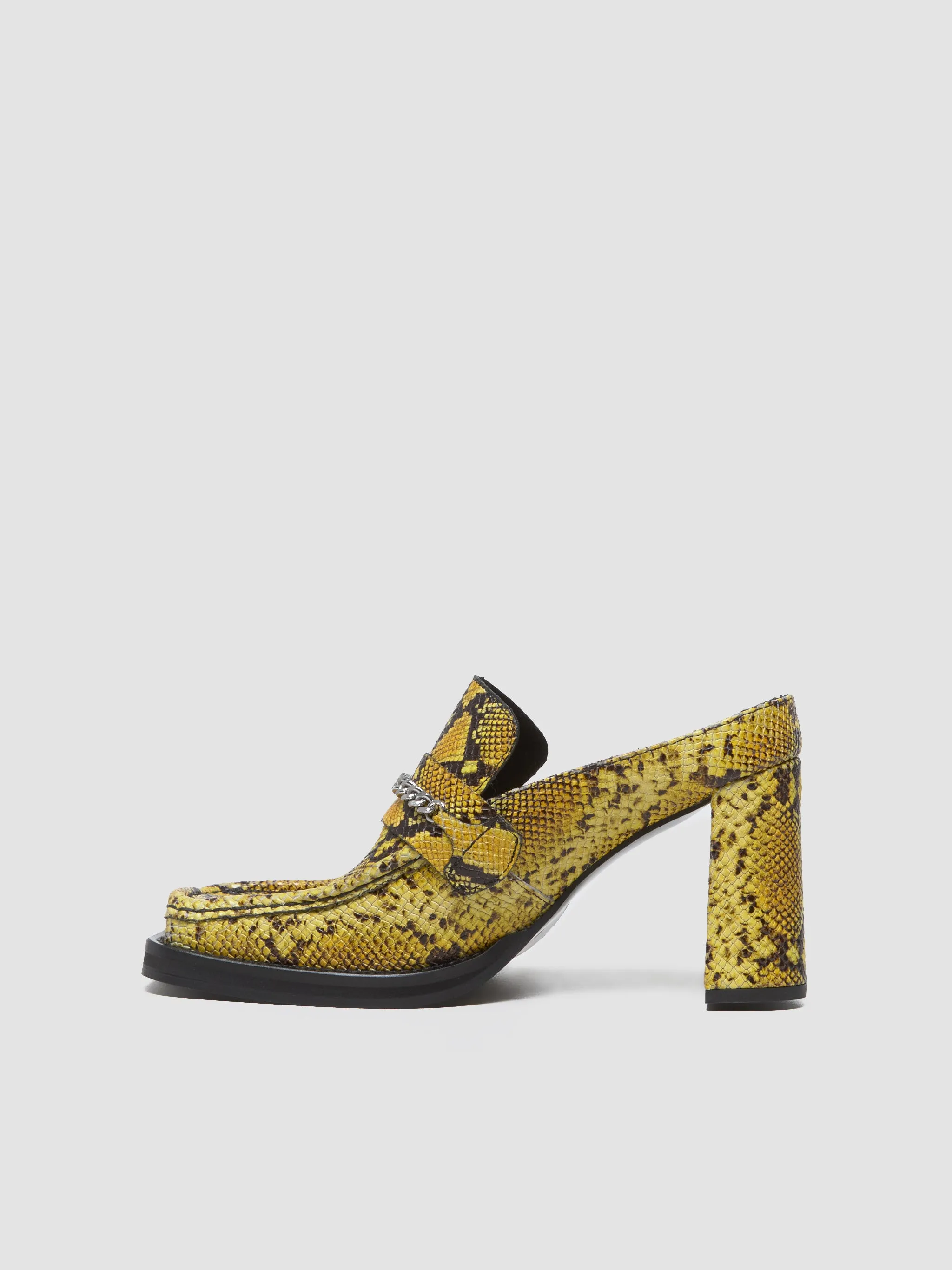 Square Toe Heel in Yellow & Black