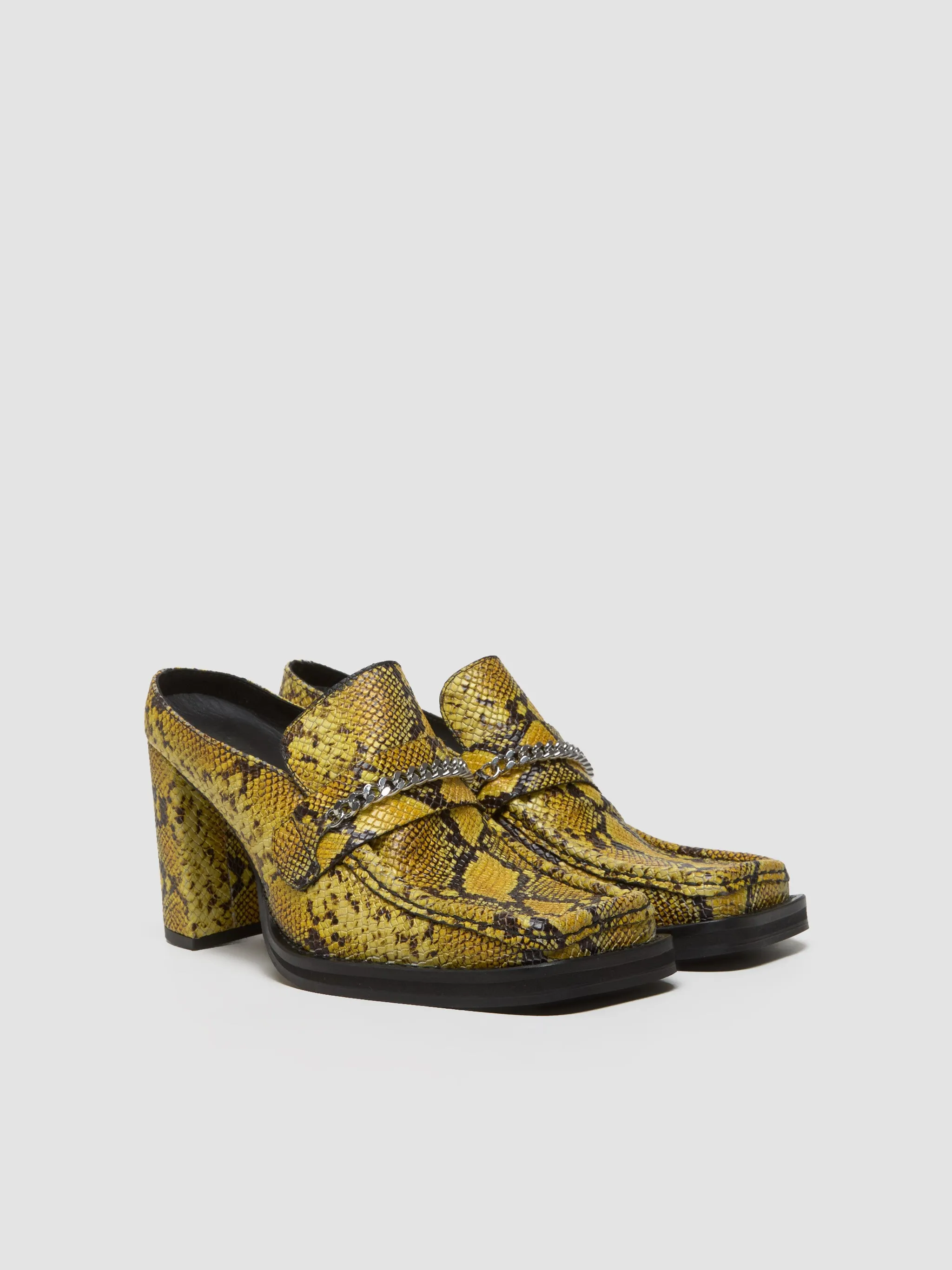 Square Toe Heel in Yellow & Black