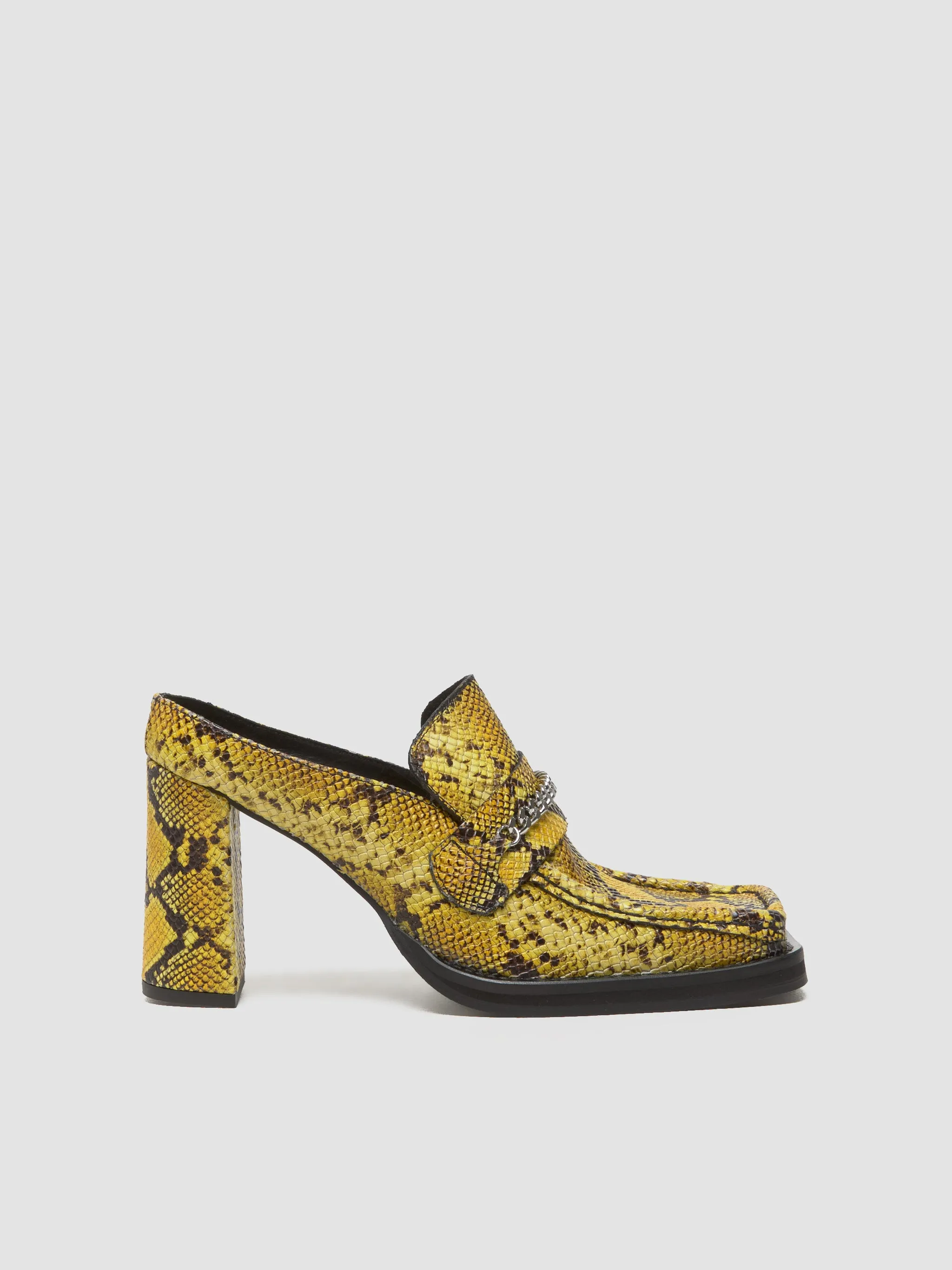 Square Toe Heel in Yellow & Black