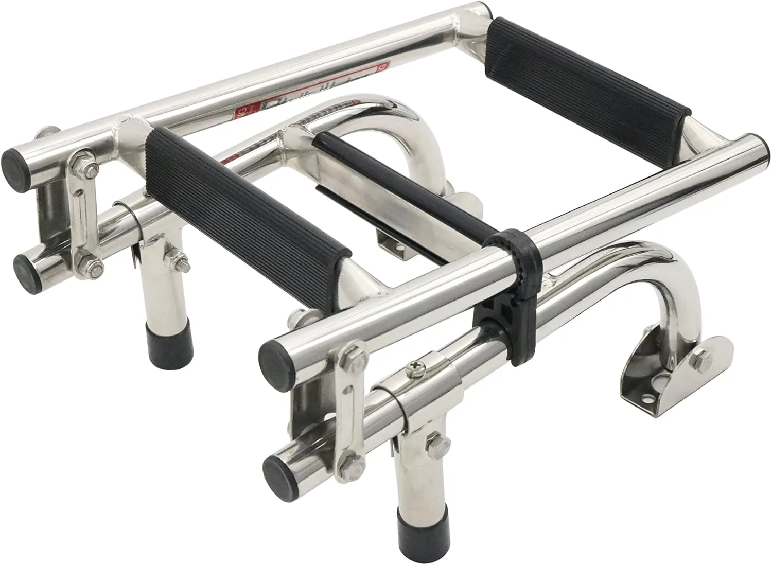 Stainless Steel Ladder Folding 3 Steps Ladder with Handrails Entry Inboard Ladder Portable Telescoping Ladder for Marine Boat Yacht Truck and More
