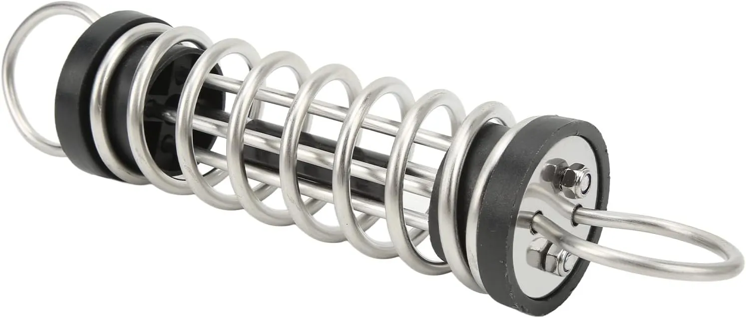 Stainless Steel Mooring Spring Shock Absorbing Dock Line Mooring Spring 6x300mm for Boat Anchor Rack Sandbag Rope Tarps Tents