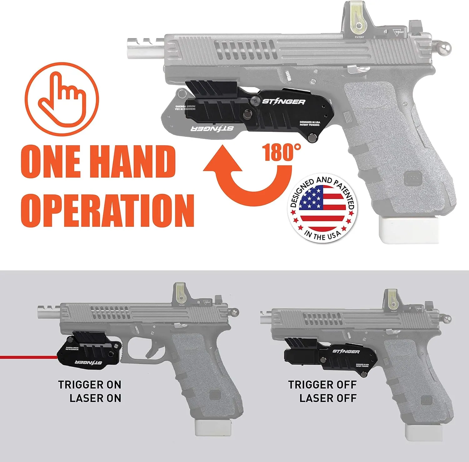 Stinger HL-1 Minimalist Holster with Laser Sight, Trigger Guard Holster, Concealment System, Clip & Quick Draw, Flip to Open, IWB Inside The Waistband Conceal Carry, Naked Holster