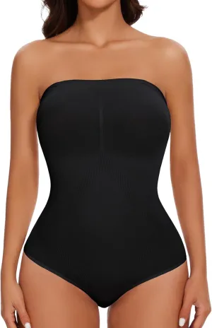 Strapless Shapewear Bodysuit for Women Seamless thong Tummy Control Bodysuit Slimming Butt Lifter Body Shaper