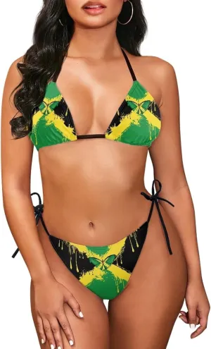 String Bikini Underwear for Women,High Waisted 2 Piece Swimsuit,Halter String Bikini,with Bra Pads