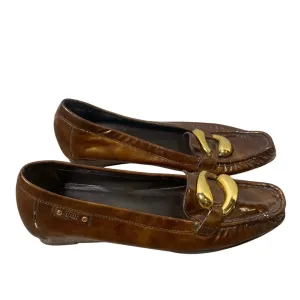 Stuart Weitzman Brown Patent Leaher Loafer Sz 6.5