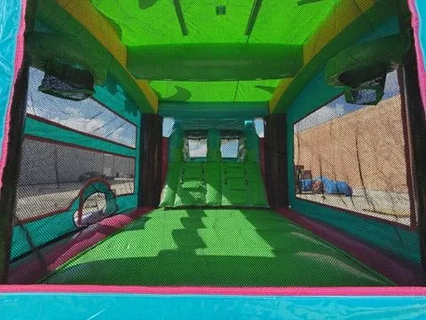 Summer Luau Dual Lane Bounce House with Slide (Wet/Dry)