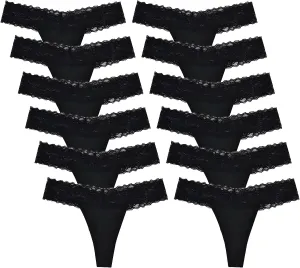 Sunm Boutique Lace Thongs for Women Thong Underwear Women Lace Panties Women Underwear Cotton Thongs for Women Pack