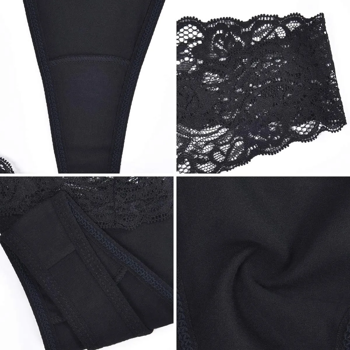 Sunm Boutique Lace Thongs for Women Thong Underwear Women Lace Panties Women Underwear Cotton Thongs for Women Pack