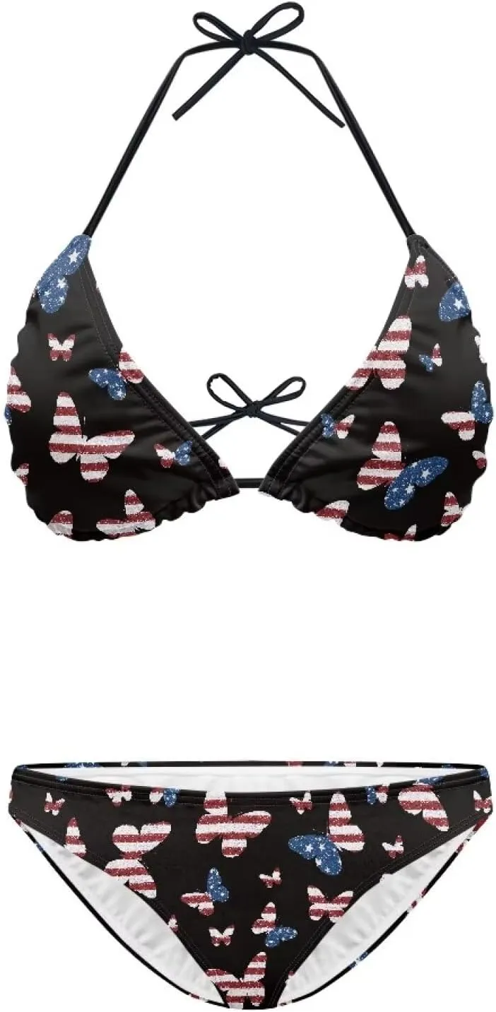 Suobstales Women's String Bikini Set Two Piece Halter Top Triangle Swimsuit Bathing Suits Swimwear for Beach Poor Vacation