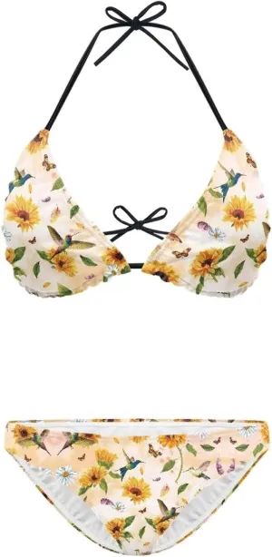 Suobstales Women's String Bikini Set Two Piece Halter Top Triangle Swimsuit Bathing Suits Swimwear for Beach Poor Vacation