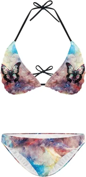 Suobstales Women's String Bikini Set Two Piece Halter Top Triangle Swimsuit Bathing Suits Swimwear for Beach Poor Vacation