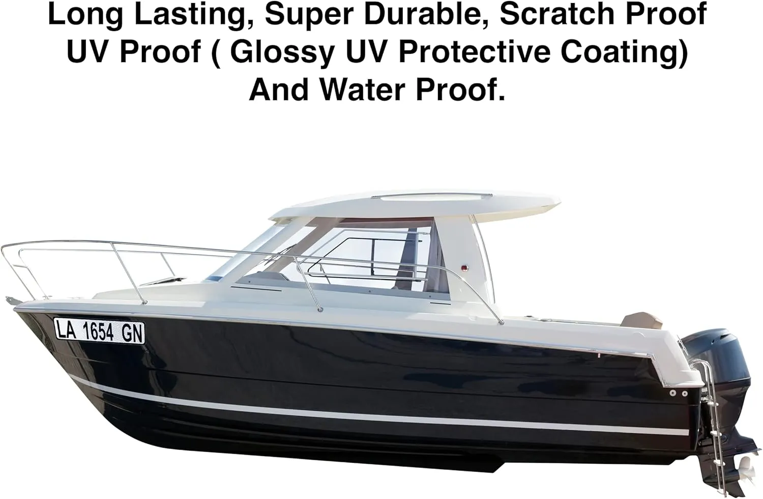 Super Reflective BowBrite Custom Boat Registration Numbers and Letters, Pack of 1 (2pcs) Custom Boat Lettering, Highly Reflective Vinyl Decal Boat Decal Stickers (American Flag)