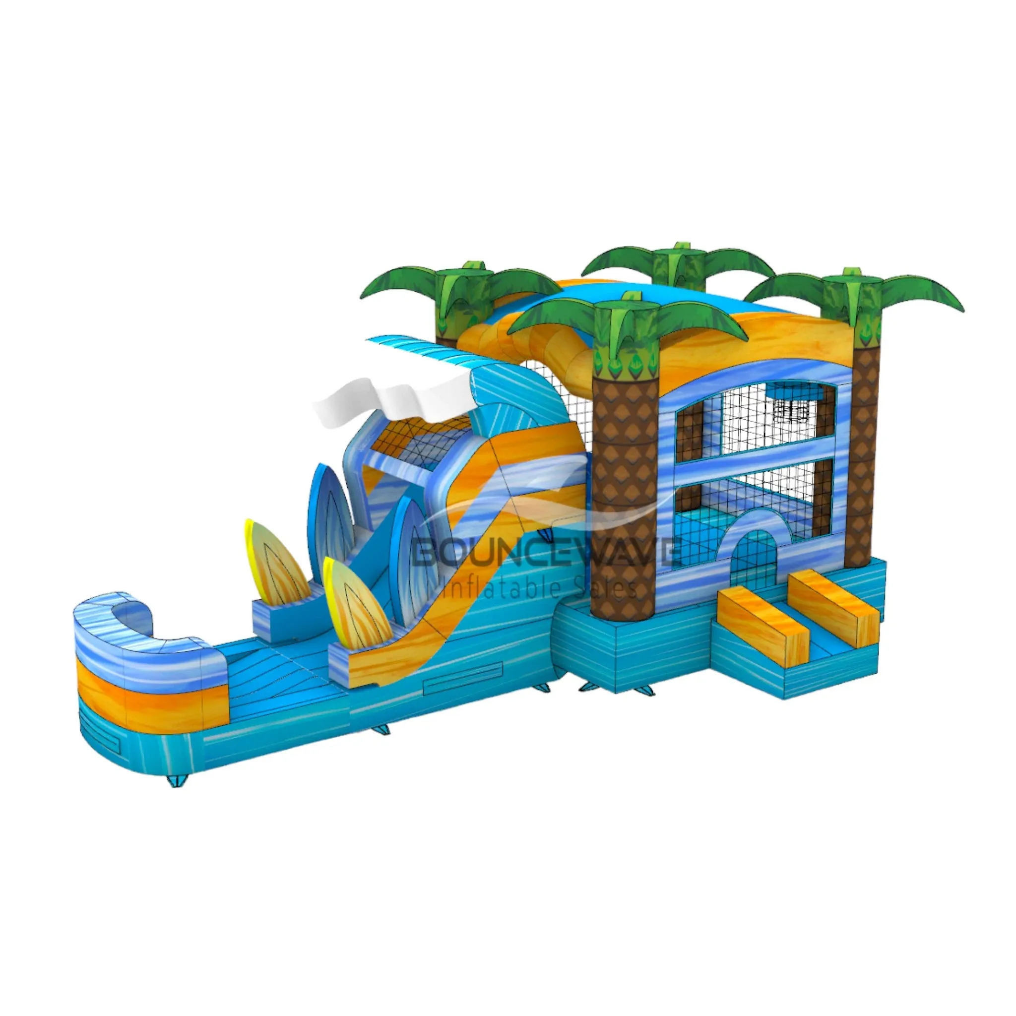 Surf's Up Econo Bounce House with Slide (Wet/Dry)