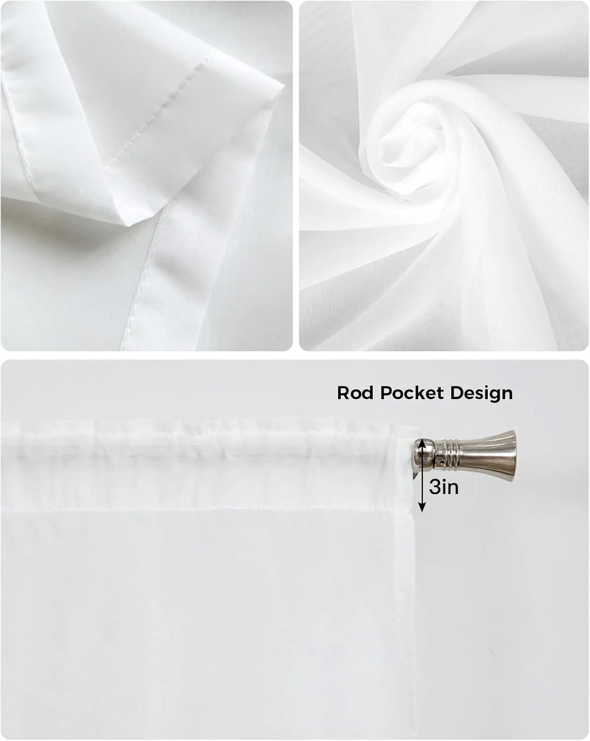 Swag Valances for Windows, Winter Polar Ice Islands Ocean Scenery Green Sheer Curtains Rod Pocket Voile Valance Curtains for Bedroom Kitchen Basement, 1 Pair 28x36 Inch