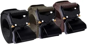 Tactical Belt, Military Hiking Rigger 1.5" Nylon Web Work Belt with Heavy Duty Quick Release Buckle - 49"
