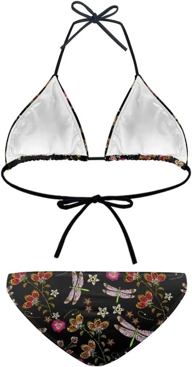 Talayituse Women Halter String Bikini Set High Cut Two Piece Swimsuit Spaghetti Strap Triangle Top Swimwear Bathing Suit