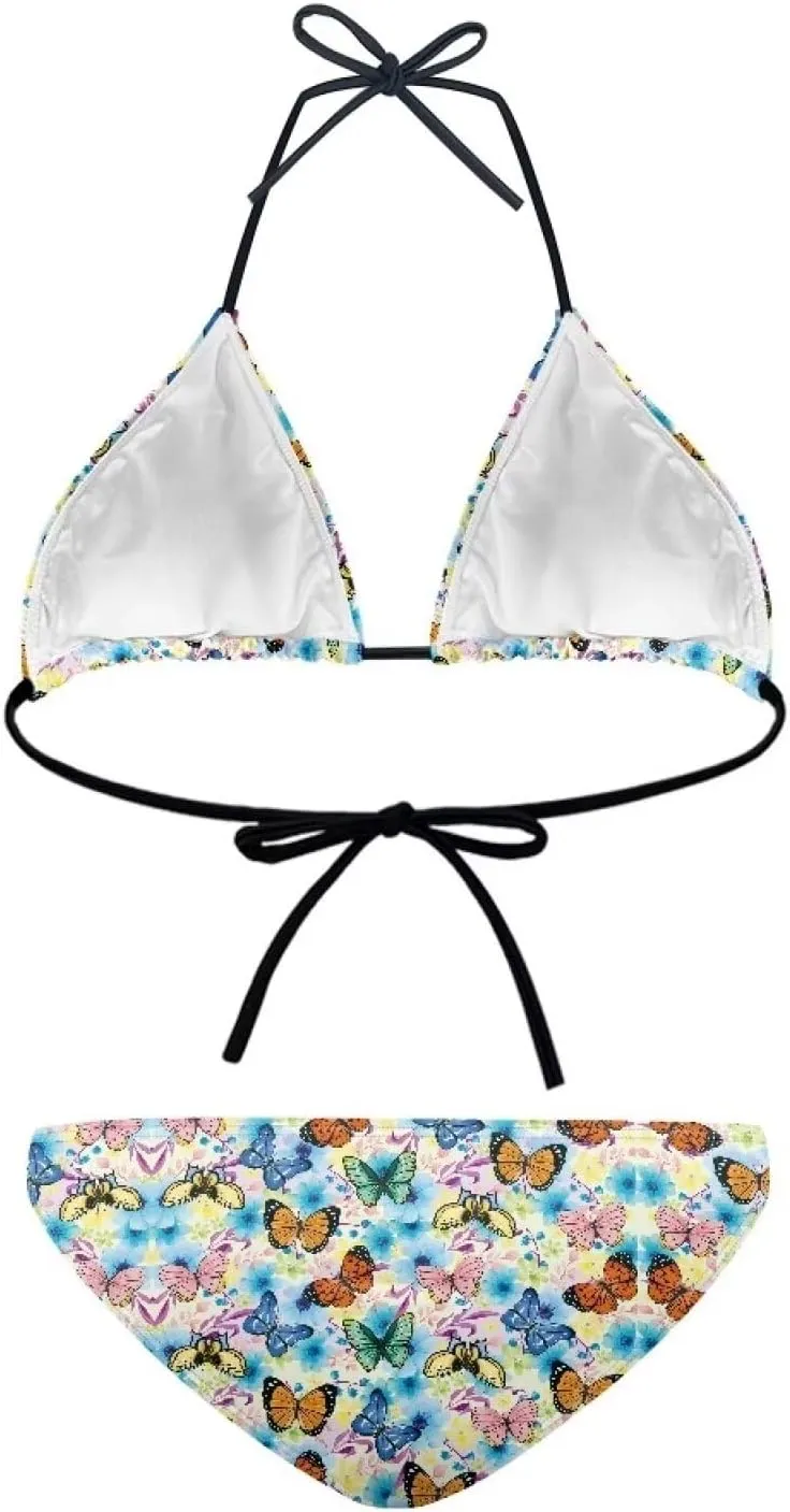 Talayituse Women Halter String Bikini Set High Cut Two Piece Swimsuit Spaghetti Strap Triangle Top Swimwear Bathing Suit