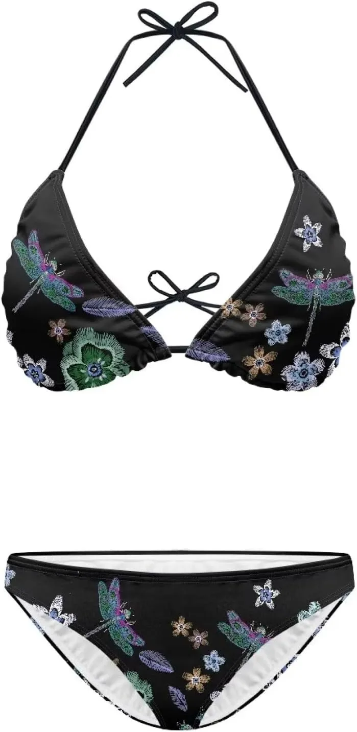 Talayituse Women Halter String Bikini Set High Cut Two Piece Swimsuit Spaghetti Strap Triangle Top Swimwear Bathing Suit