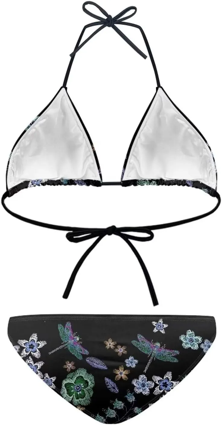 Talayituse Women Halter String Bikini Set High Cut Two Piece Swimsuit Spaghetti Strap Triangle Top Swimwear Bathing Suit