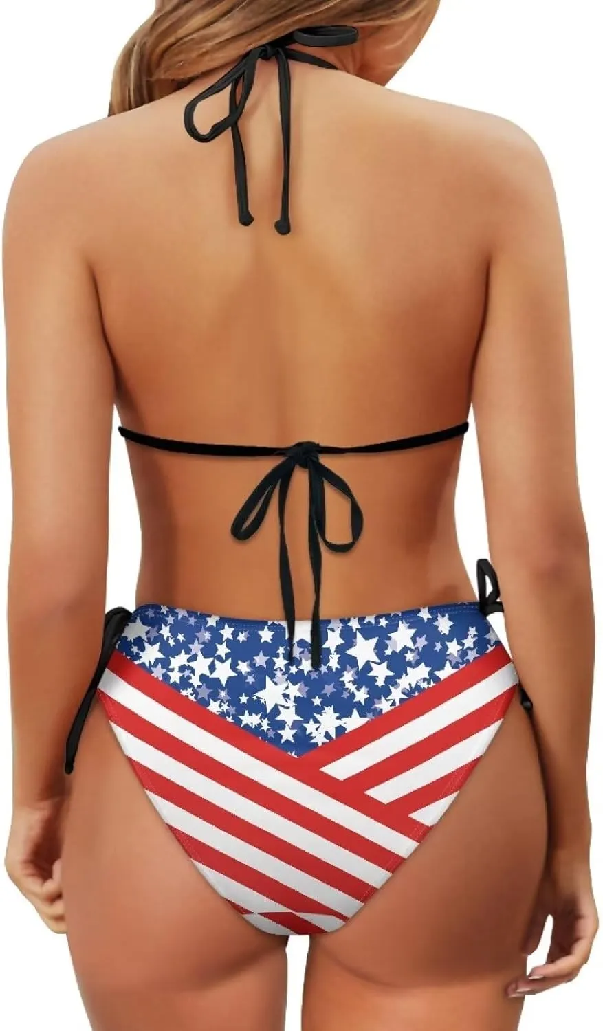 Talayituse Womens Bikinis Set Swimsuit Two Piece Swimwear Halter Triangle Bathing Suit Tie String Thong Beachwear Plus Size