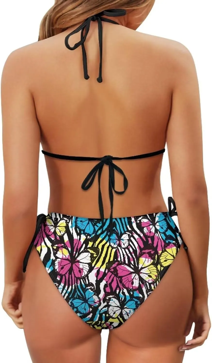 Talayituse Womens Bikinis Set Swimsuit Two Piece Swimwear Halter Triangle Bathing Suit Tie String Thong Beachwear Plus Size