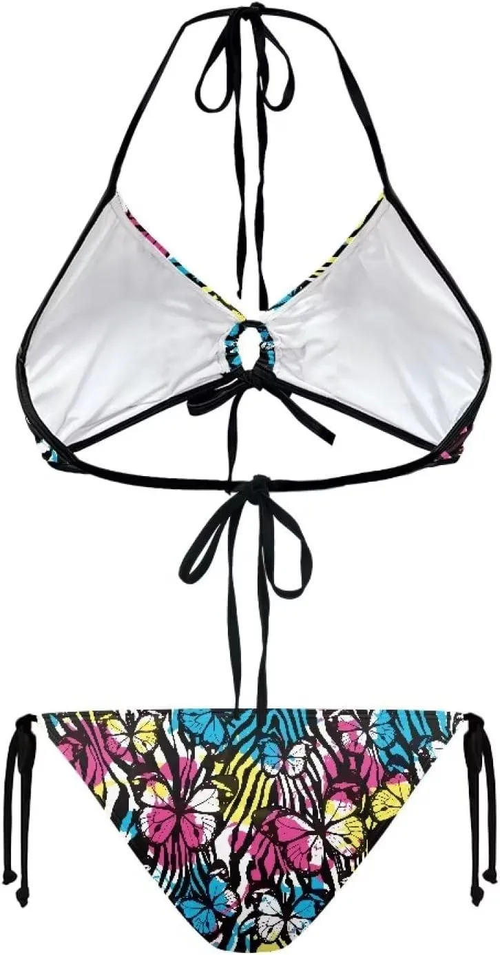 Talayituse Womens Bikinis Set Swimsuit Two Piece Swimwear Halter Triangle Bathing Suit Tie String Thong Beachwear Plus Size