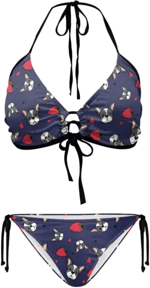 Talayituse Womens Bikinis Set Swimsuit Two Piece Swimwear Halter Triangle Bathing Suit Tie String Thong Beachwear Plus Size