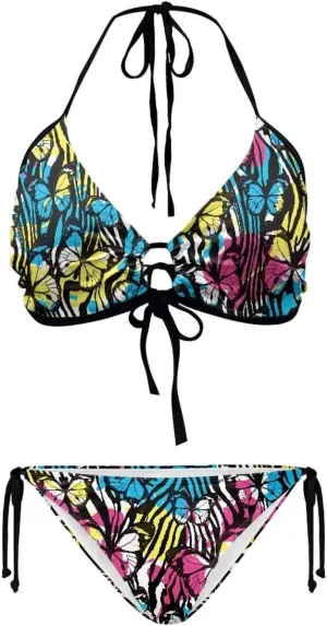 Talayituse Womens Bikinis Set Swimsuit Two Piece Swimwear Halter Triangle Bathing Suit Tie String Thong Beachwear Plus Size
