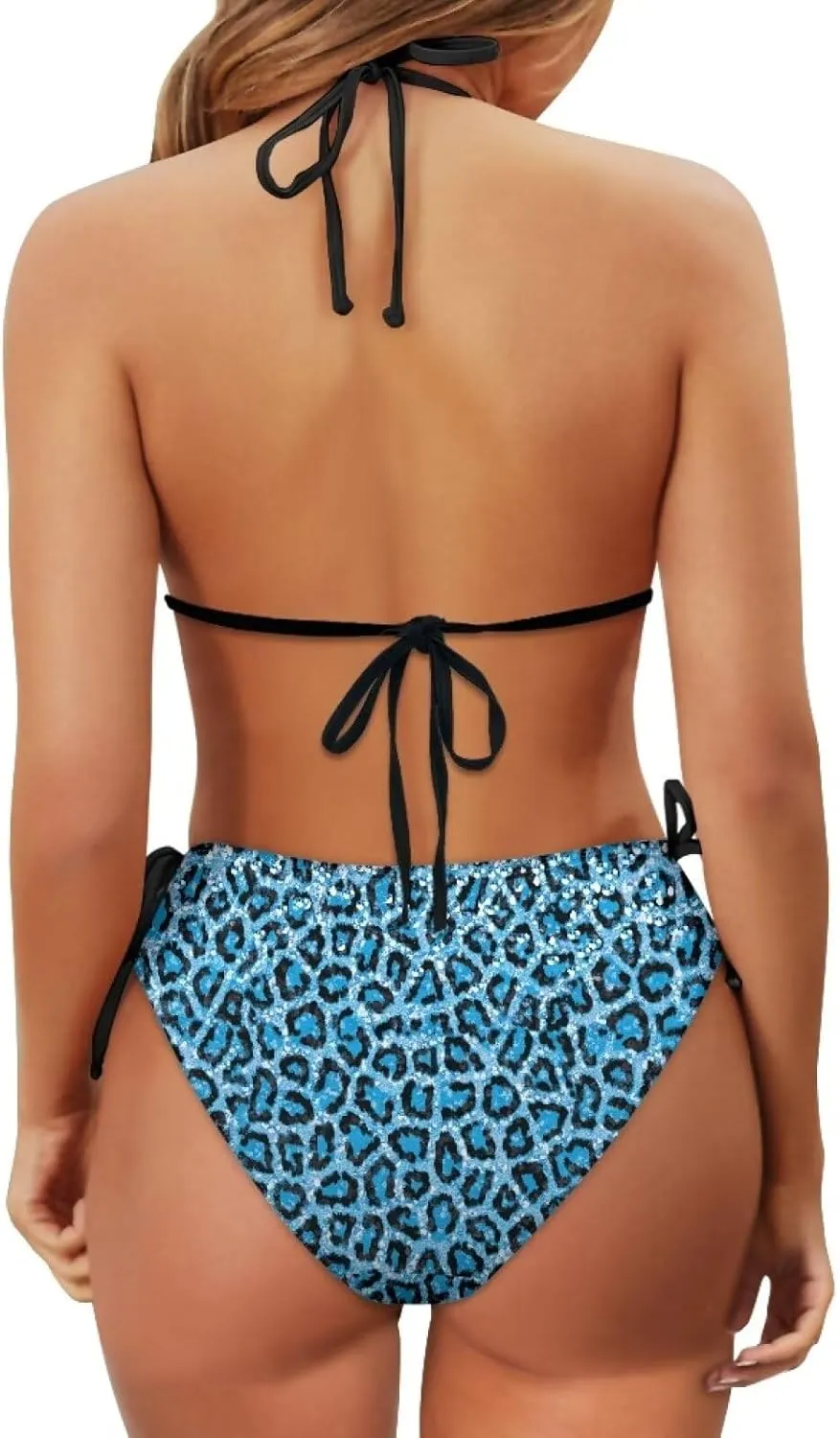 Talayituse Womens Bikinis Set Swimsuit Two Piece Swimwear Halter Triangle Bathing Suit Tie String Thong Beachwear Plus Size