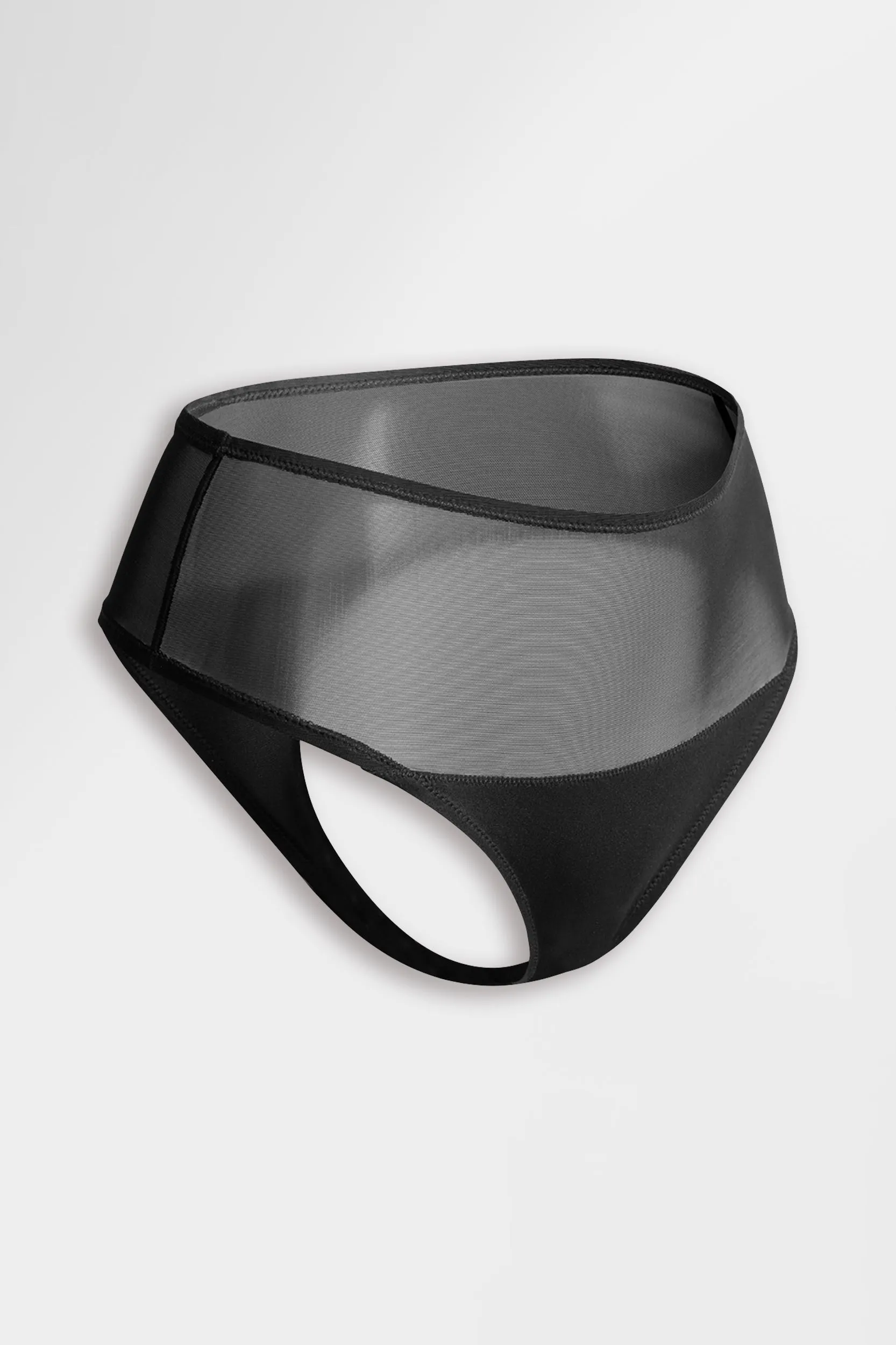 The Sheer High Waist Thong Black