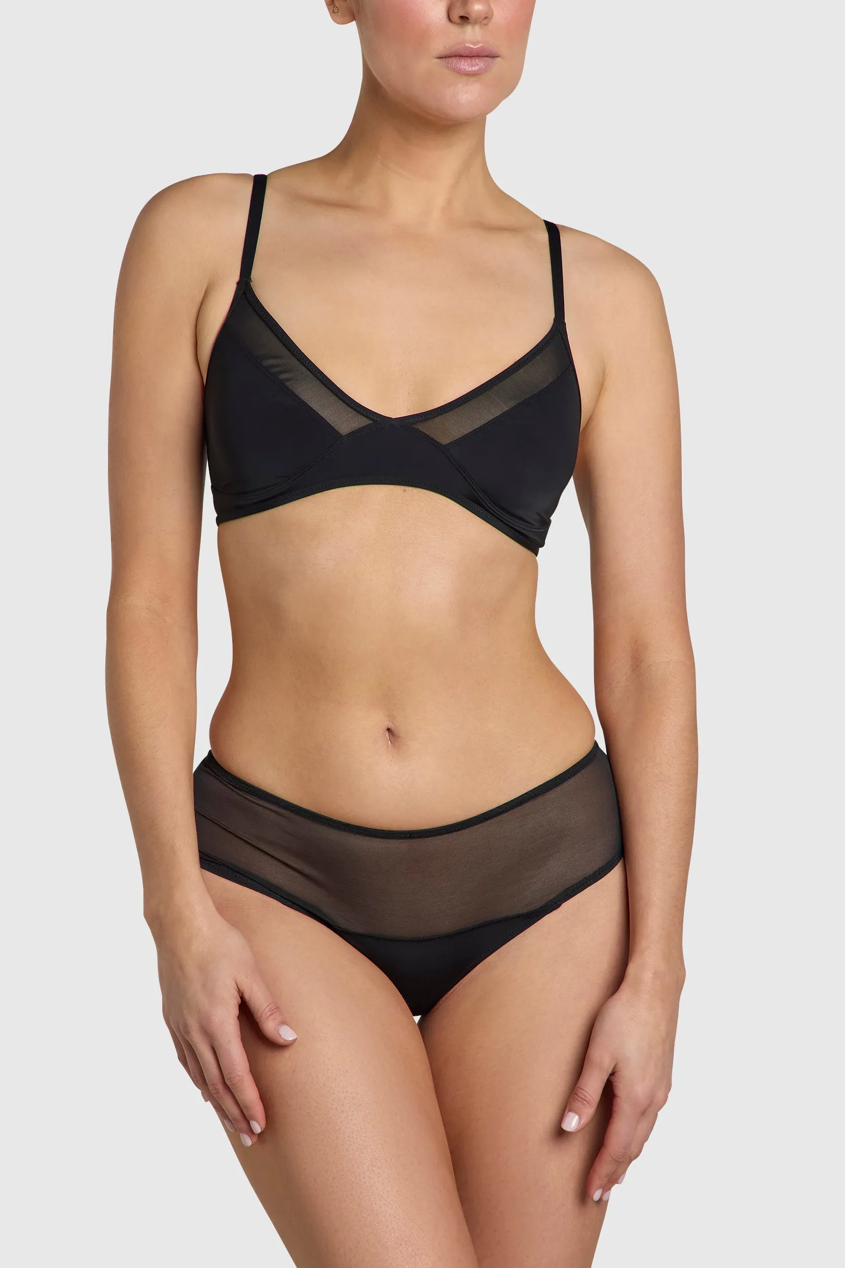 The Sheer High Waist Thong Black