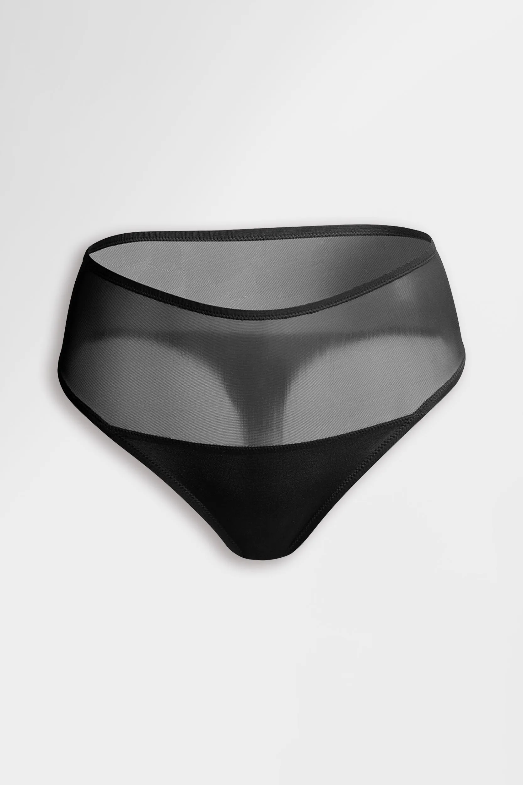 The Sheer High Waist Thong Black