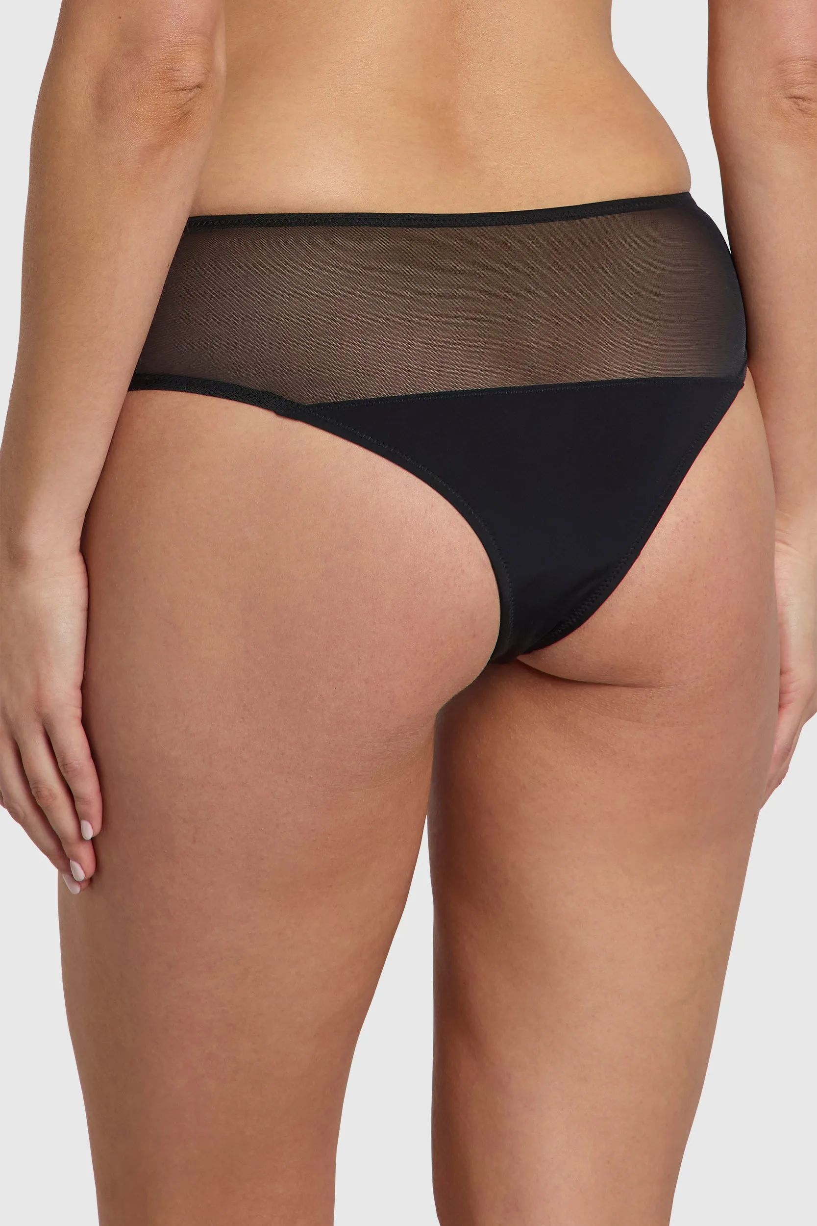 The Sheer High Waist Thong Black