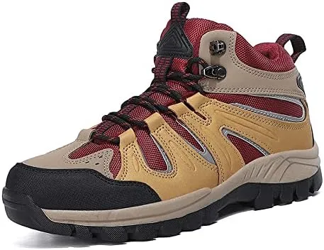 Thermal Products Mountaineering Shoes Outdoor high Shoes Hiking Shoes Cross Country Running Shoes Men's Shoes to Protect Your feet (Color : Yellow, Size : 10.5)
