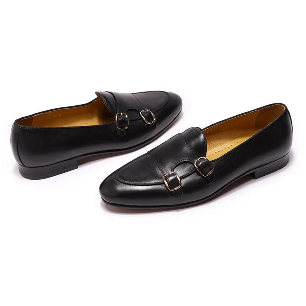 Thomas Black Monk Strap Loafer