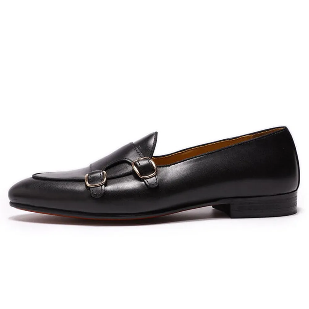 Thomas Black Monk Strap Loafer
